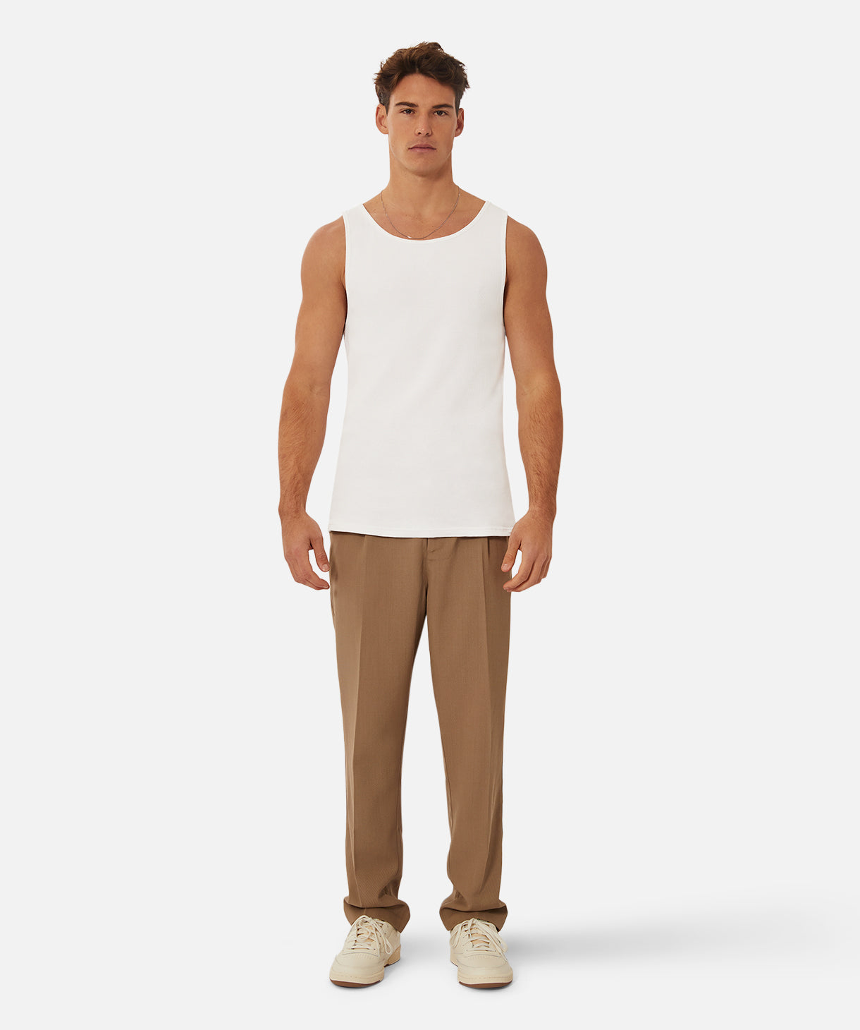 The Brando Ribbed Tank Top - White