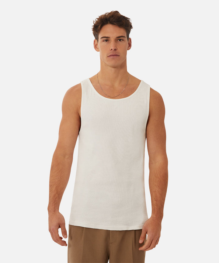 The Brando Ribbed Tank Top - Chalk