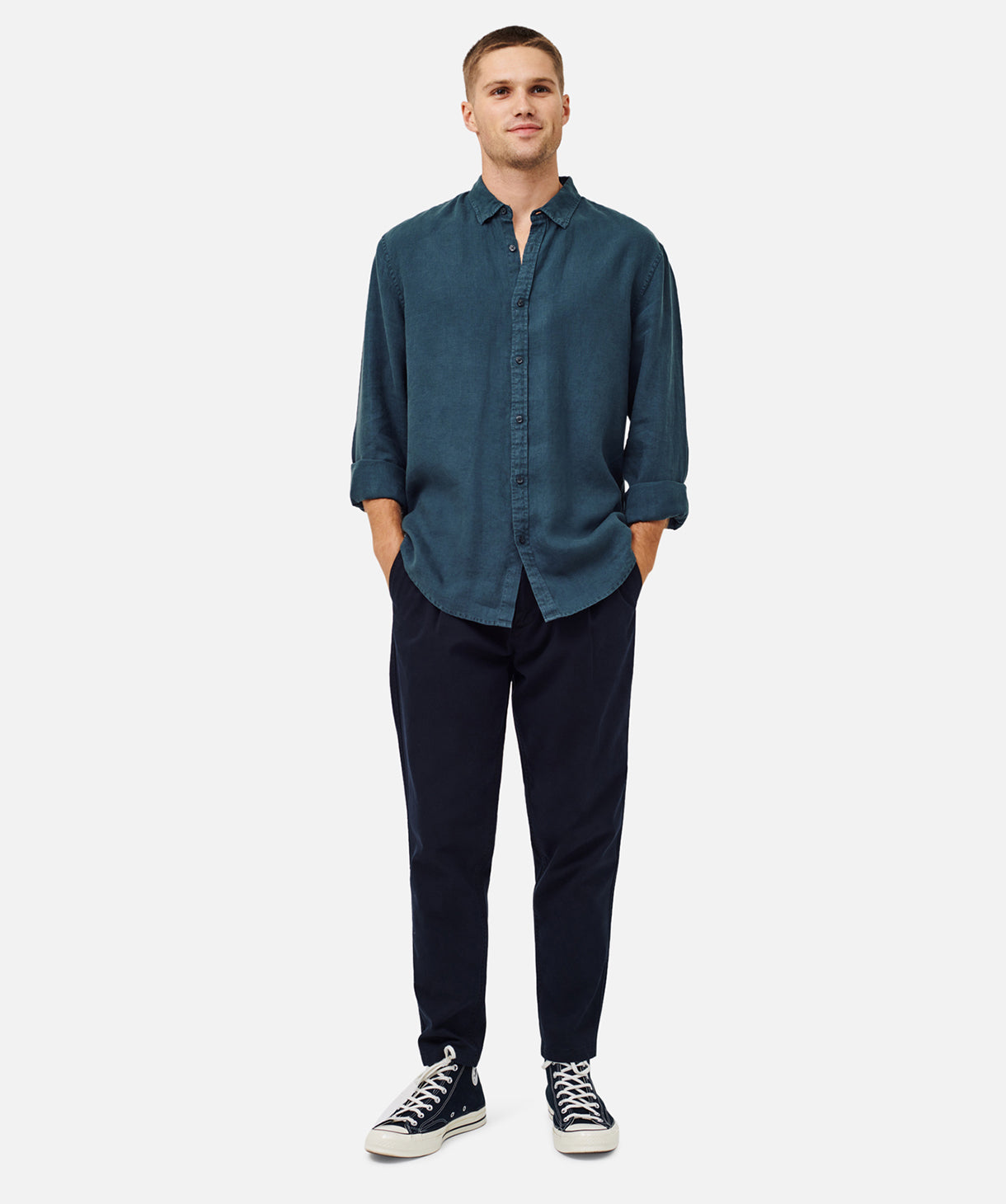 The Tennyson Linen Long Sleeve Button Up Shirt | Industrie Clothing