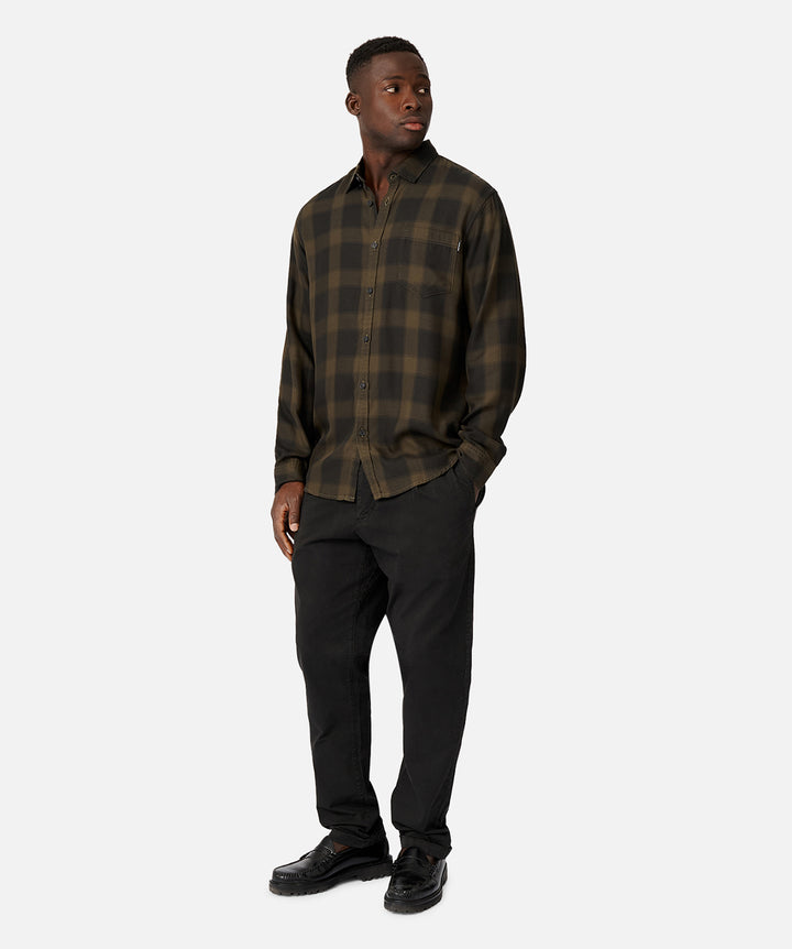 The Bowerman Long Sleeve Plaid Button Up Shirt - Olive Combo