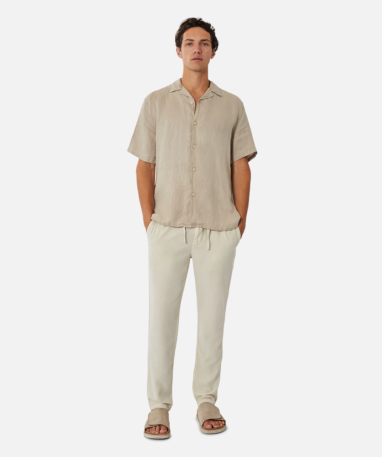 Shop The Del Sur Linen S/S Shirt - OD Wheat | Industrie Clothing