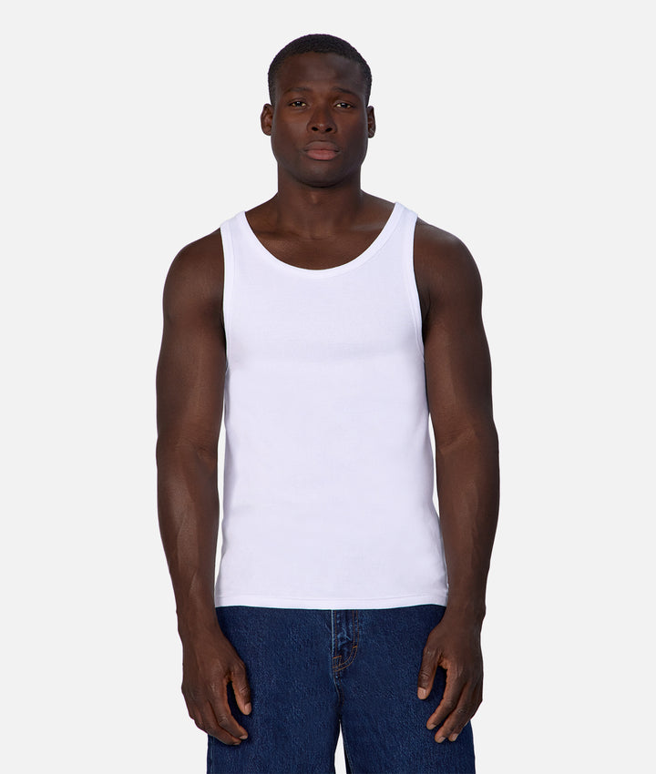 The New Brando Ribbed Tank Top - White
