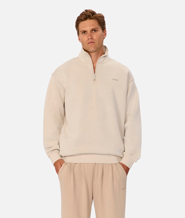 The Manning Quarter Zip Sweatshirt - Stone Heather