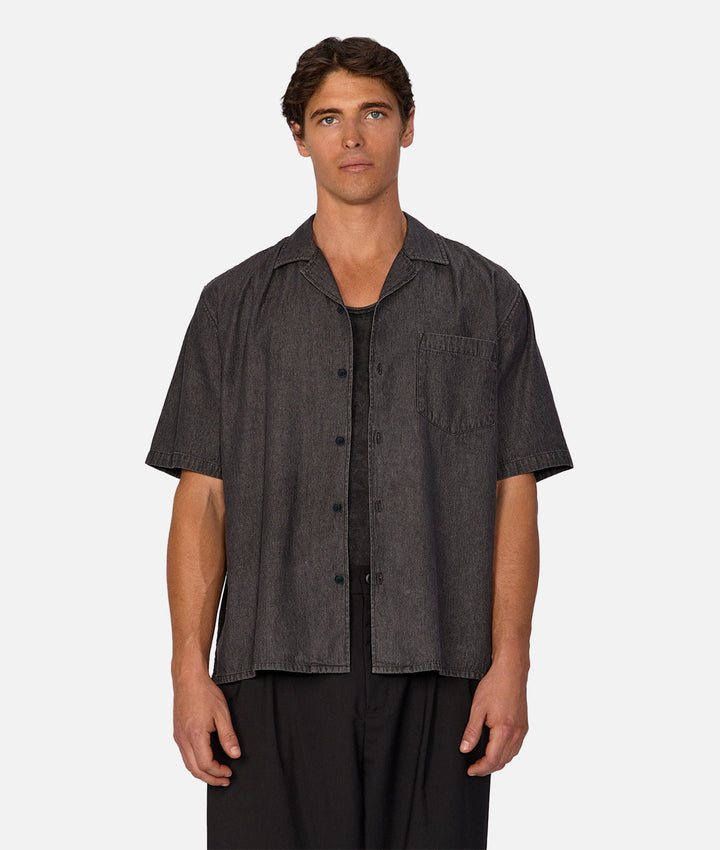 The Santa Cruz Short Sleeve Shirt - Black Denim