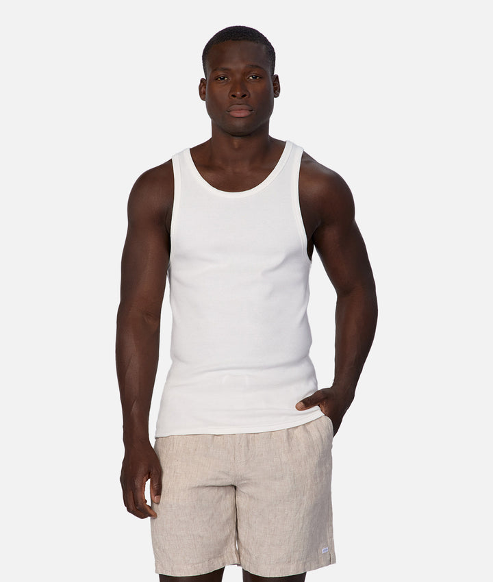 The Brando Ribbed Tank Top - Chalk