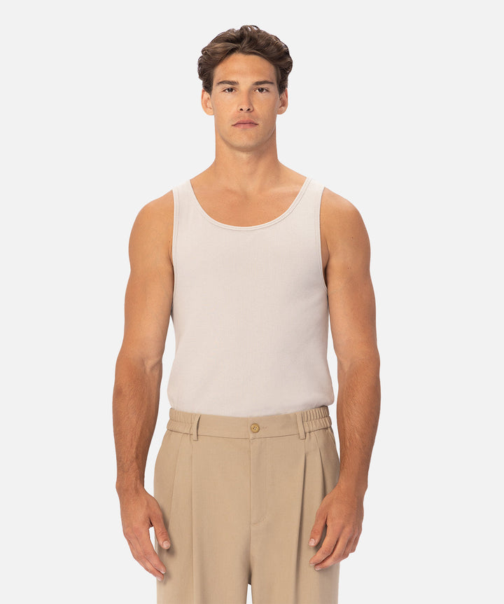 The Brando Ribbed Tank Top - Stone