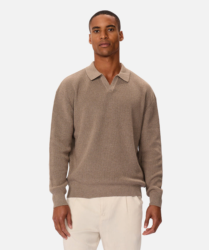 The New England Polo Sweater - Walnut