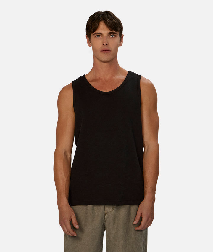 The New Brando Ribbed Tank Top - Black