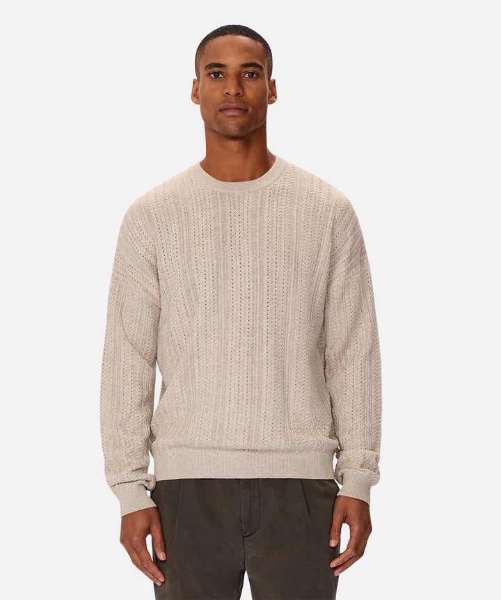 The Alessio Crew Neck Sweater - Oat Melange