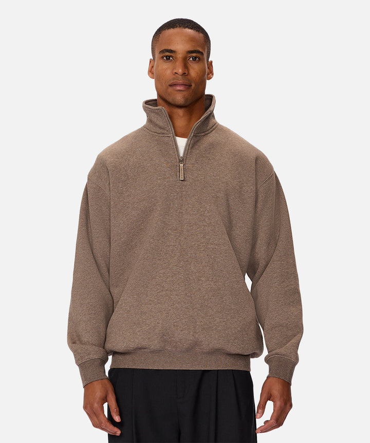 The Staunton Quarter Zip Sweatshirt - Wood