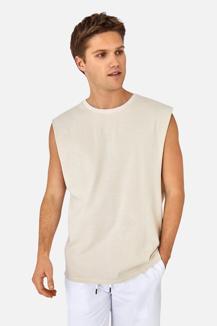 The Triple G Sleeveless T-Shirt - Sawdust