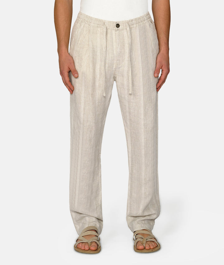 The Bahrain Linen Blend Pant - Wheat