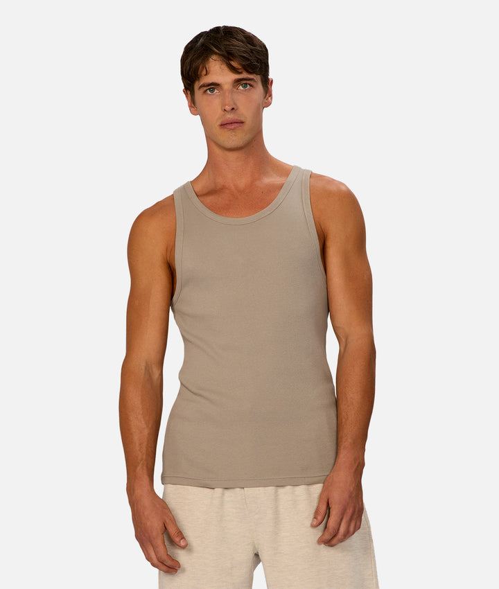 The New Brando Ribbed Tank Top - Putty