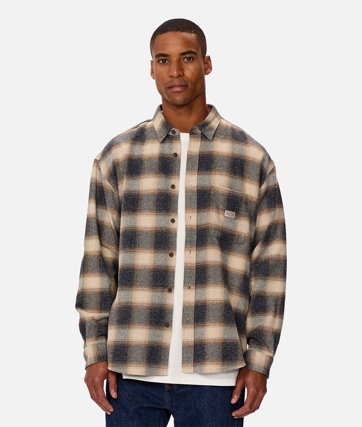 The Everglade Long Sleeve Plaid Shirt - Char Beige