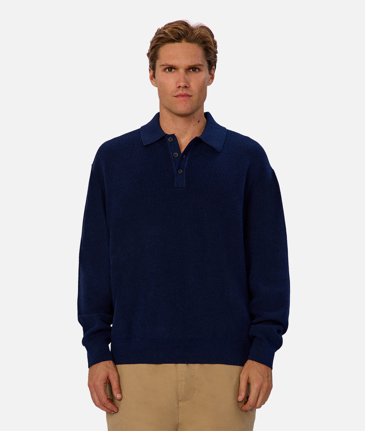 The Hamilton Knitted Polo - Cobalt