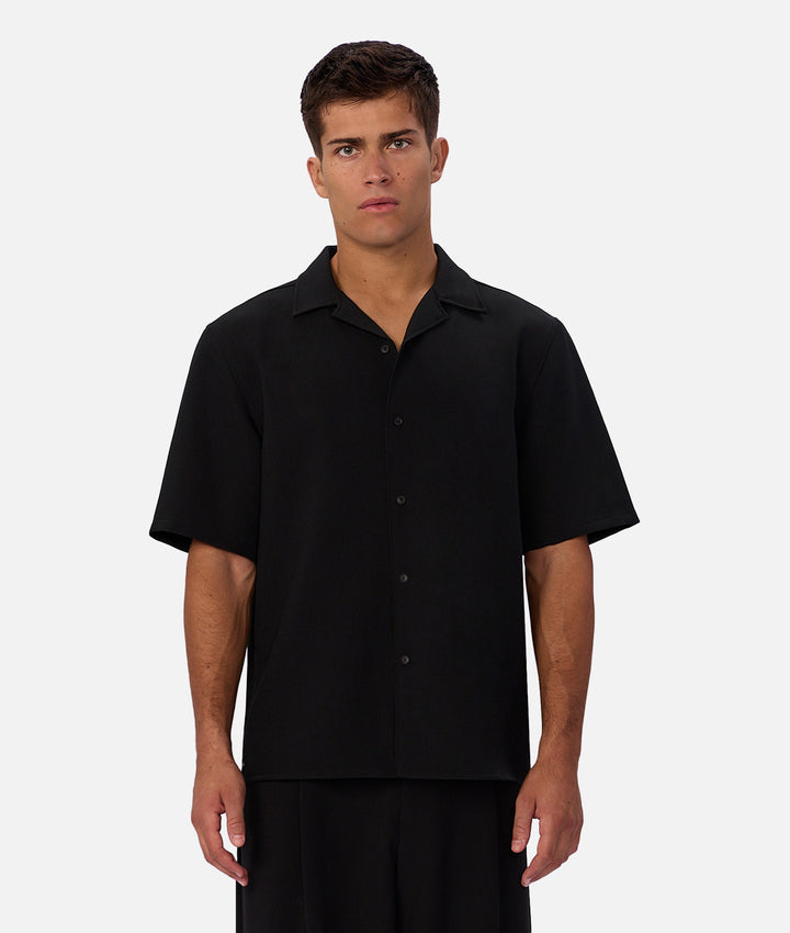 The Lightweight Lusso Short Sleeve Shirt - Black