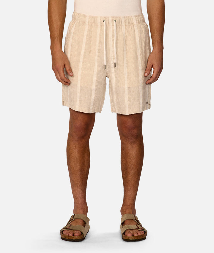The Bahrain Linen Blend Short - Wheat