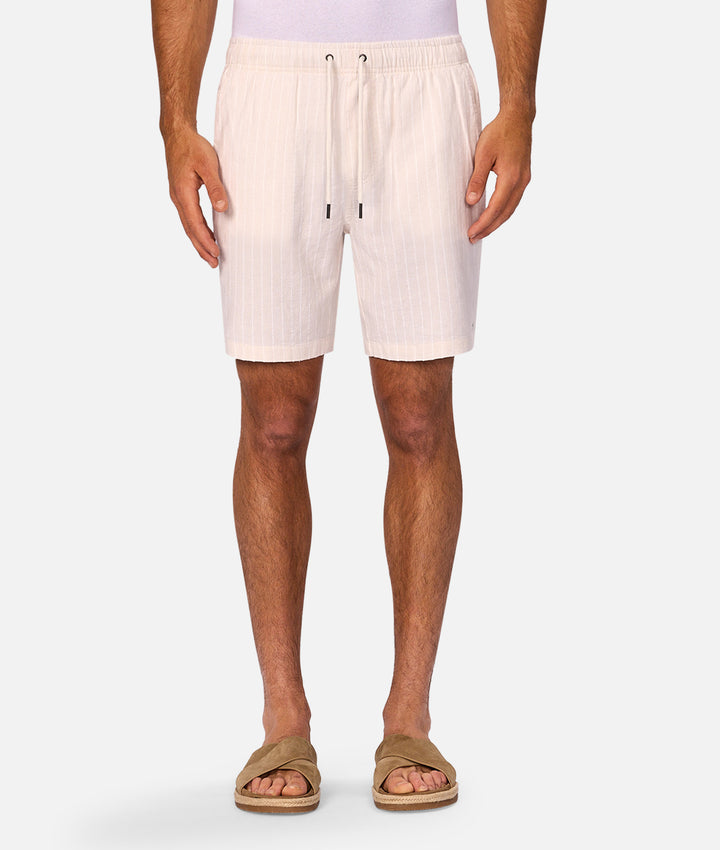The La Brava Linen Blend Short - Wheat / Off White