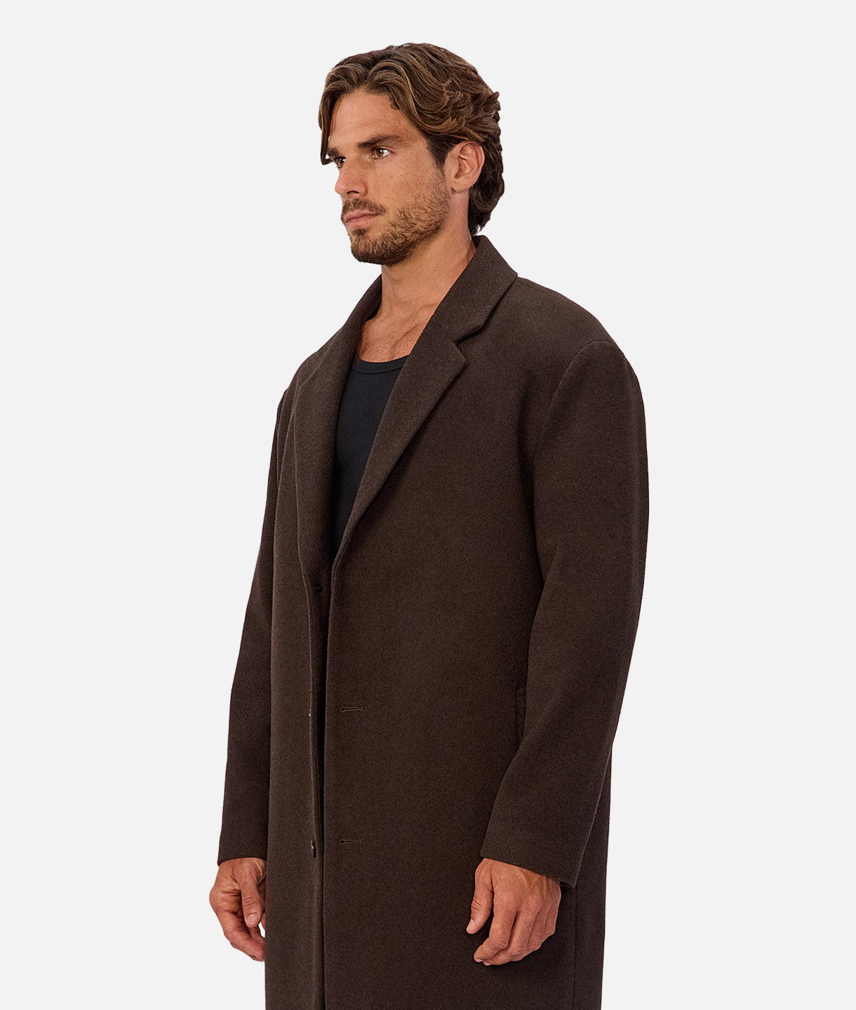 The Wool Blend Jacques Coat - Chocolate – Industrie US