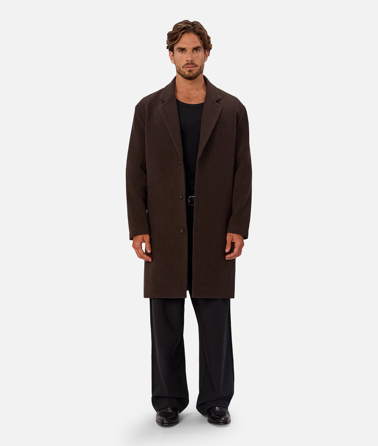 The Wool Blend Jacques Coat - Chocolate – Industrie US