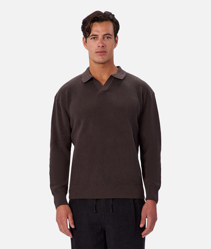 The New England Polo Sweater - New Brown