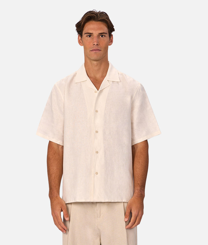 The Lusso Linen Short Sleeve Shirt - Coconut