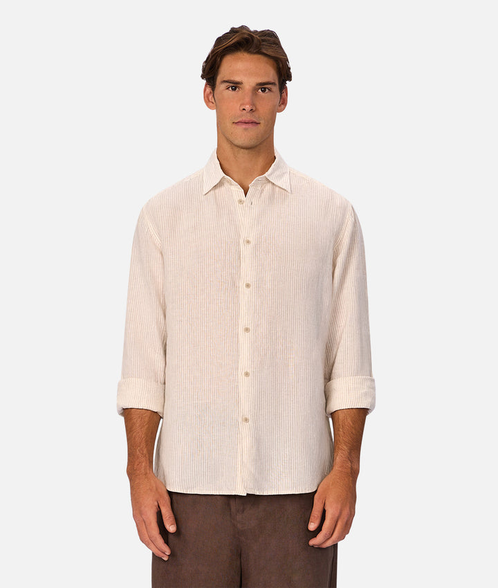 The Monaco Long Sleeve Shirt - Cream / Beige