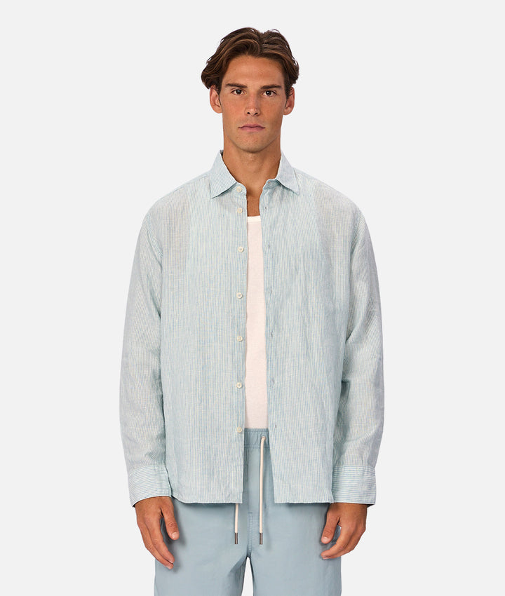 The Avignon Long Sleeve Shirt - Mint / Turquoise