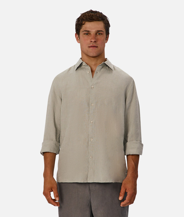The St Martins Long Sleeve Linen Shirt - Spruce