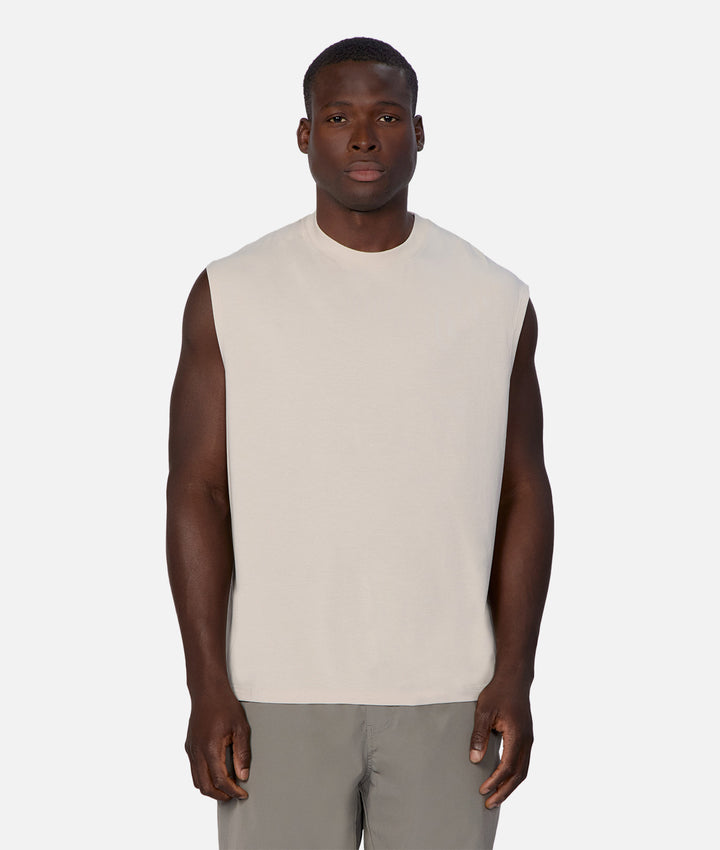 The Freeman Sleeveless T-Shirt - Stone