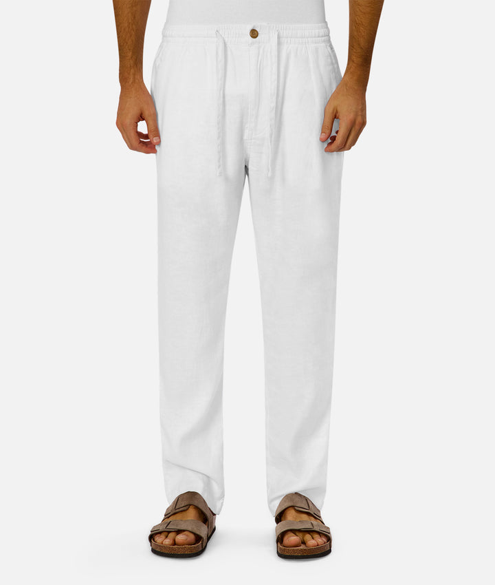 The New Capri Linen Pant - YD White