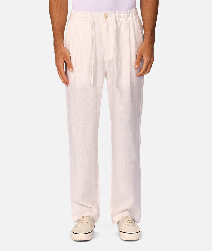 The Catania Linen Pant - Winter White