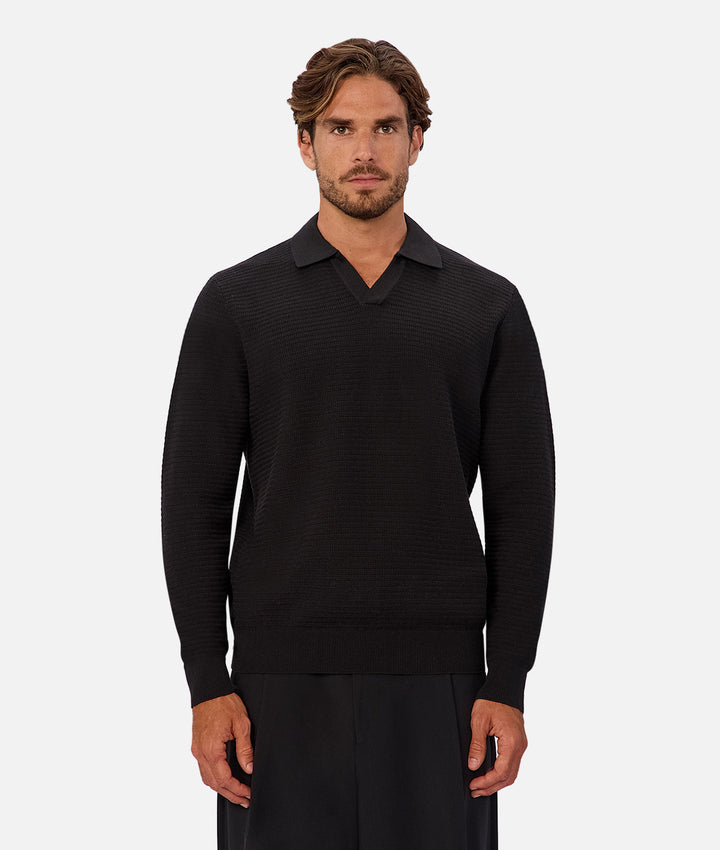 The Alicante L/S Polo - Black