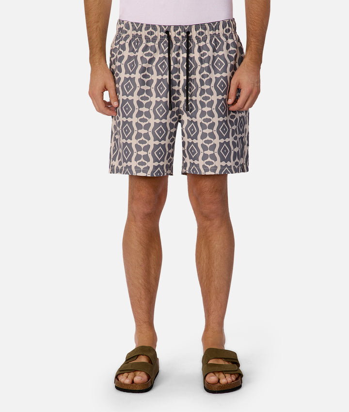 The Saratoga Swim Short - Khaki/Charcoal