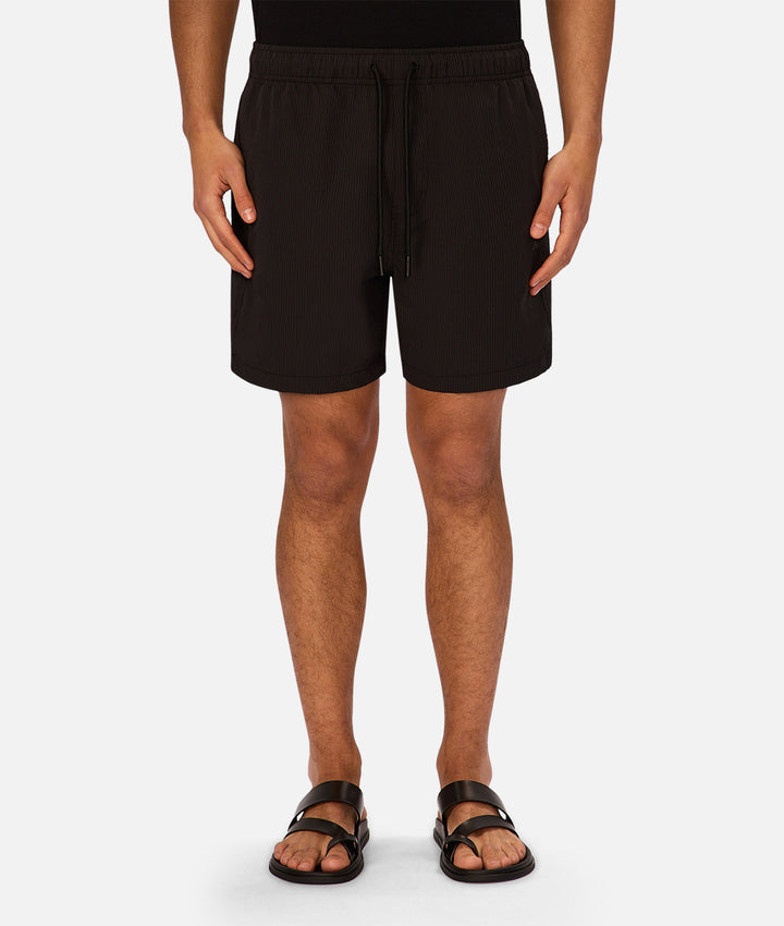 The New Seersucker Swim Short - Black