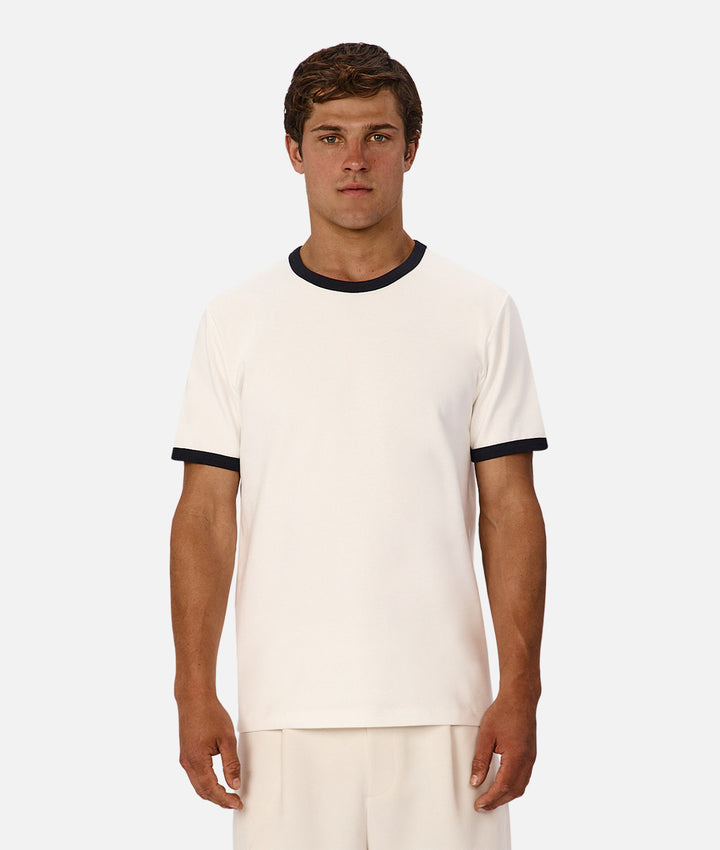 The Ringer T-Shirt - Cream Navy