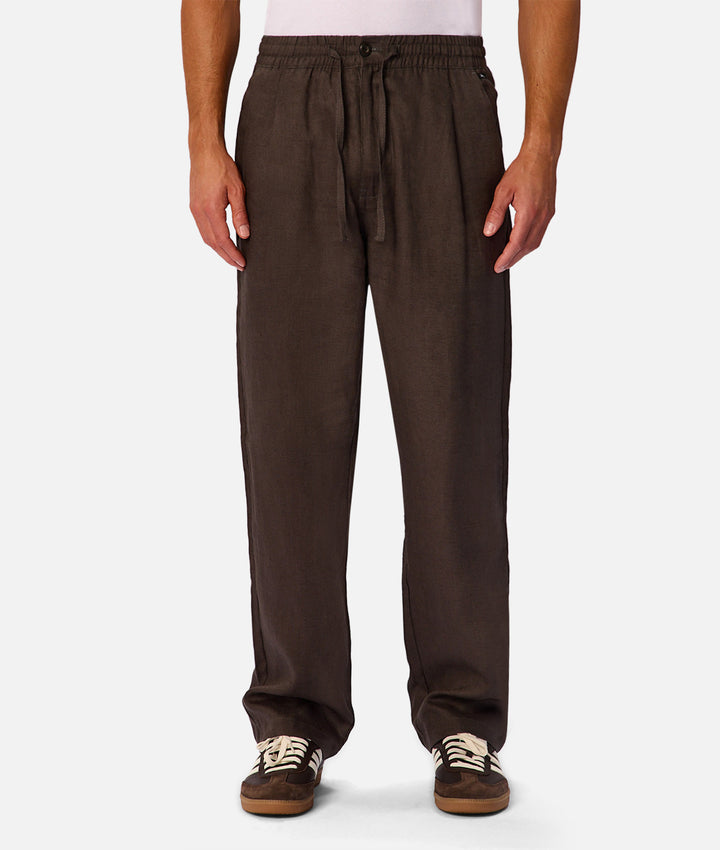 The Catania Linen Pant - Dk Fern