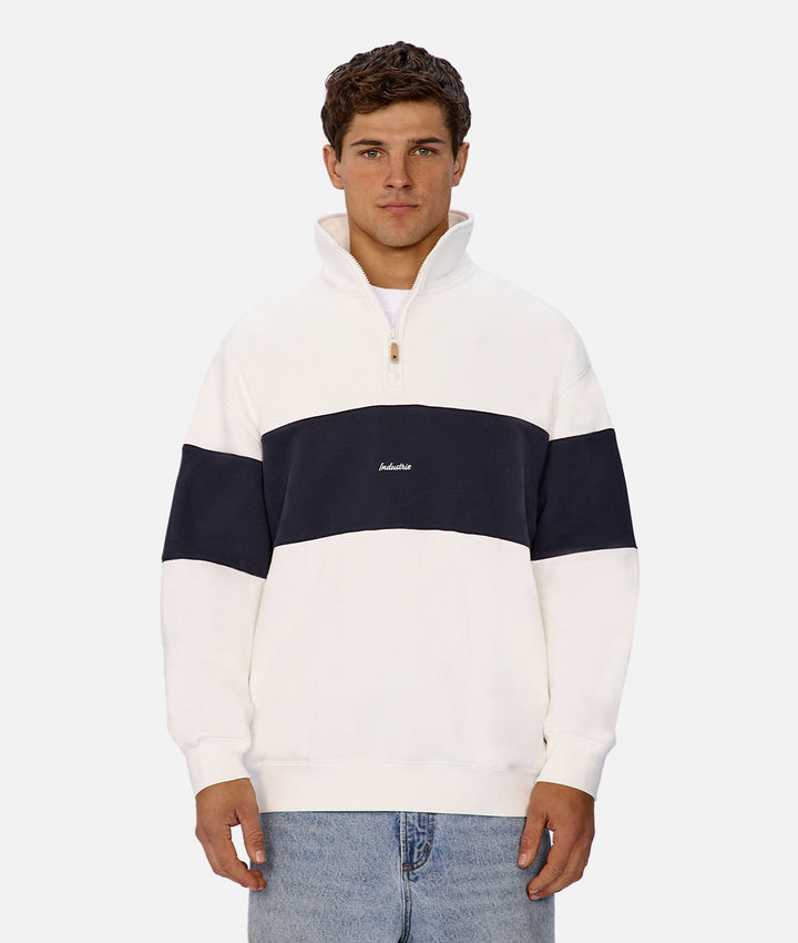 The New Luton Track Top - Off White / Blue