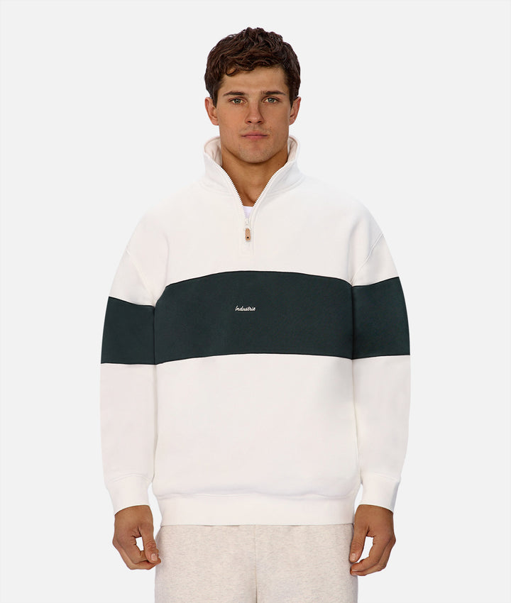 The New Luton Track Top - Off White  / Green