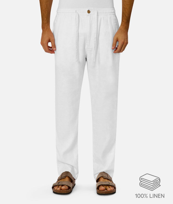 The New Capri Linen Pant - YD White