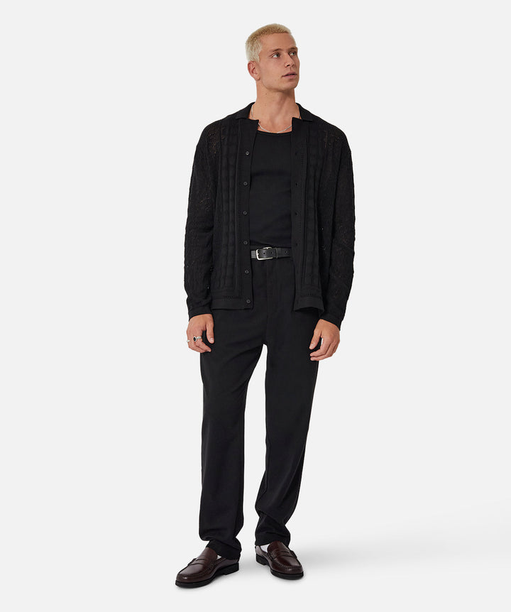 The Augusta Pleated Trouser - Black